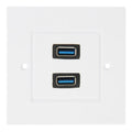 Dual USB 3.0 Female Plugs Home Wall Charger Plate Wall Plate Panel, 2 Ports USB 3.0 2 Ports USB 3.0