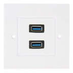 Dual USB 3.0 Female Plugs Home Wall Charger Plate Wall Plate Panel, 2 Ports USB 3.0 2 Ports USB 3.0
