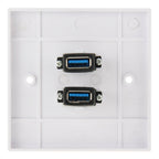 Dual USB 3.0 Female Plugs Home Wall Charger Plate Wall Plate Panel, 2 Ports USB 3.0