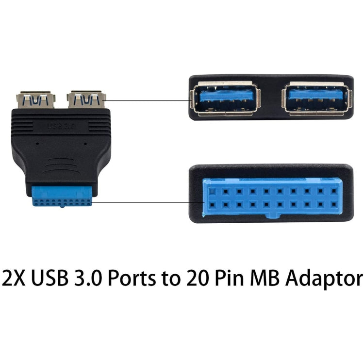 2 x USB 3.0 AF to 20 Pin Adapter, Adapter – Durable Build, Easy to Use