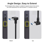 USB 3.0 Down Angle 90 degree Extension Cable Male to Female Adapter Cord, Length: 15cm, Down Angle AM to AF, length: 15cm – Durable Build, Easy to Use