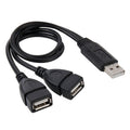 USB 2.0 Male to 2 Dual USB Female Jack Adapter Cable for Computer / Laptop, Length: About 30cm, USB 2.0 AM to 2 USB 2.0 AF – Durable Build, Easy to Use
