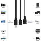 USB 2.0 Male to 2 Dual USB Female Jack Adapter Cable for Computer / Laptop, Length: About 30cm, USB 2.0 AM to 2 USB 2.0 AF – Durable Build, Easy to Use