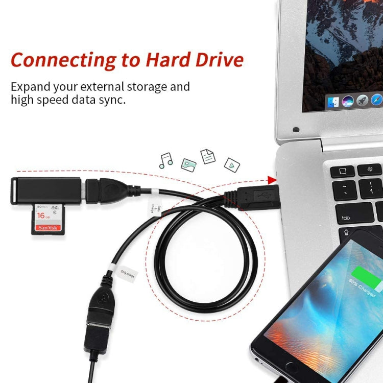 USB 2.0 Male to 2 Dual USB Female Jack Adapter Cable for Computer / Laptop, Length: About 30cm, USB 2.0 AM to 2 USB 2.0 AF – Durable Build, Easy to Use