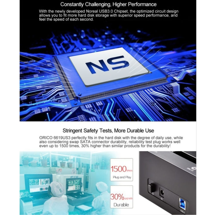 ORICO 6619US3 5Gbps Super Speed USB 3.0 to SATA Hard Drive Docking Station for 2.5 inch / 3.5 inch Hard Drive, 6619US3 – Durable Build, Easy to Use