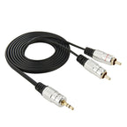 3.5mm Jack Stereo to 2 RCA Male Audio Cable, Length: 1.5m, 2 RCA, Length: 1.5m – Durable Build, Easy to Use