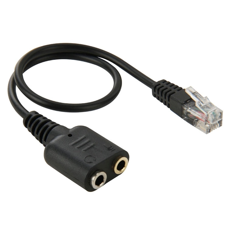 RJ9 Male to 2 x 3.5mm Female Audio Cable, Length: 20cm, RJ9 Male to 2 x 3.5mm Female – Durable Build, Easy to Use RJ9 Male to 2 x 3.5mm Female