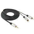 3.5mm Jack Stereo to 2 RCA Male Audio Cable, Length: 3m, 2 RCA, Length: 3m – Durable Build, Easy to Use 2 RCA, Length: 3m