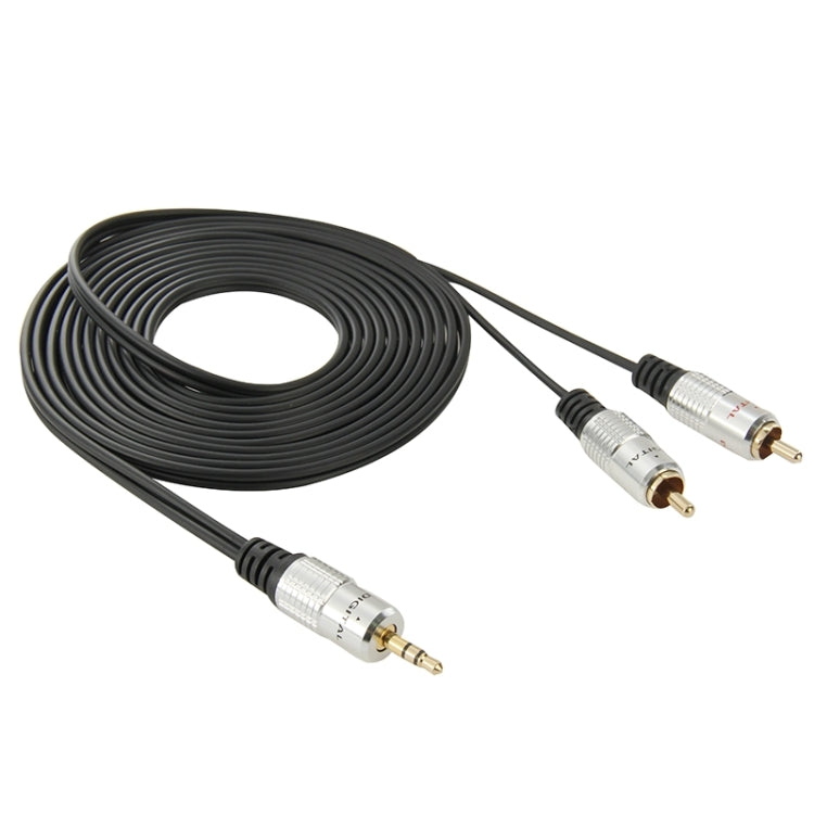 3.5mm Jack Stereo to 2 RCA Male Audio Cable, Length: 3m, 2 RCA, Length: 3m – Durable Build, Easy to Use 2 RCA, Length: 3m