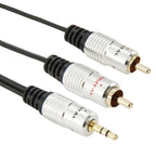 3.5mm Jack Stereo to 2 RCA Male Audio Cable, Length: 3m, 2 RCA, Length: 3m – Durable Build, Easy to Use