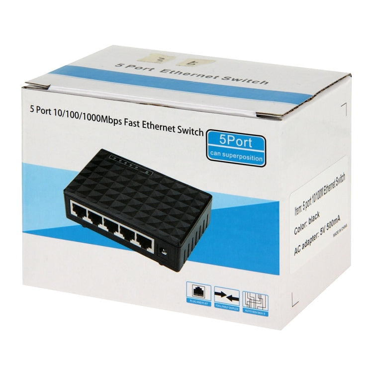 5-Port 10/100/1000 Mbps Ethernet Desktop Switch, 5 Ports 10/100/1000Mbps – Durable Build, Easy to Use