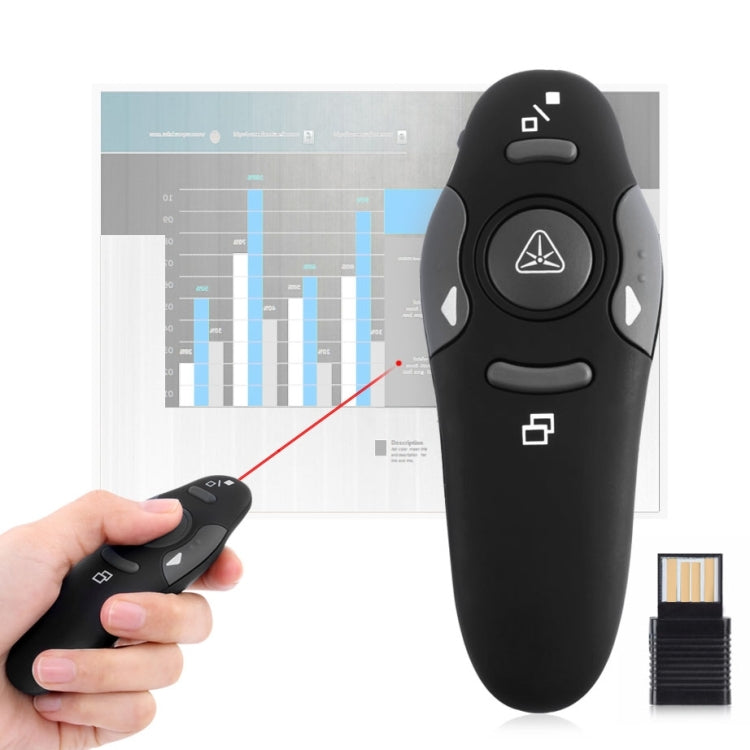 Multimedia Presenter with Laser Pointer & USB Receiver for Projector / PC / Laptop, Control Distance: 15m, 016 – TPU 016