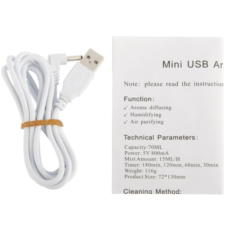 Mini USB Aroma Diffuser / Aroma humidifier with Warm White LED Lights, USB Aroma Diffuser
