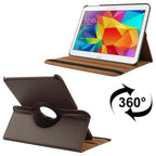 360 Degree Rotatable Litchi Texture Leather Case with 2-angle Viewing Holder for Samsung Galaxy Tab 4 10.1 / SM-T530 / T531 / T535 Brown