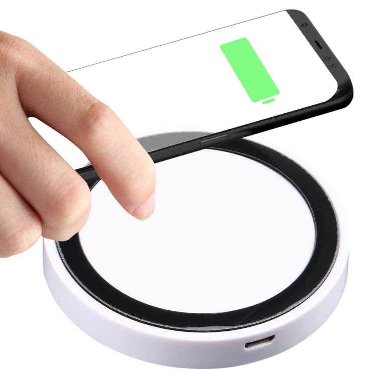 Universal QI Standard Round Wireless Charging Pad (White + Red), White,... White + Black White + Black
