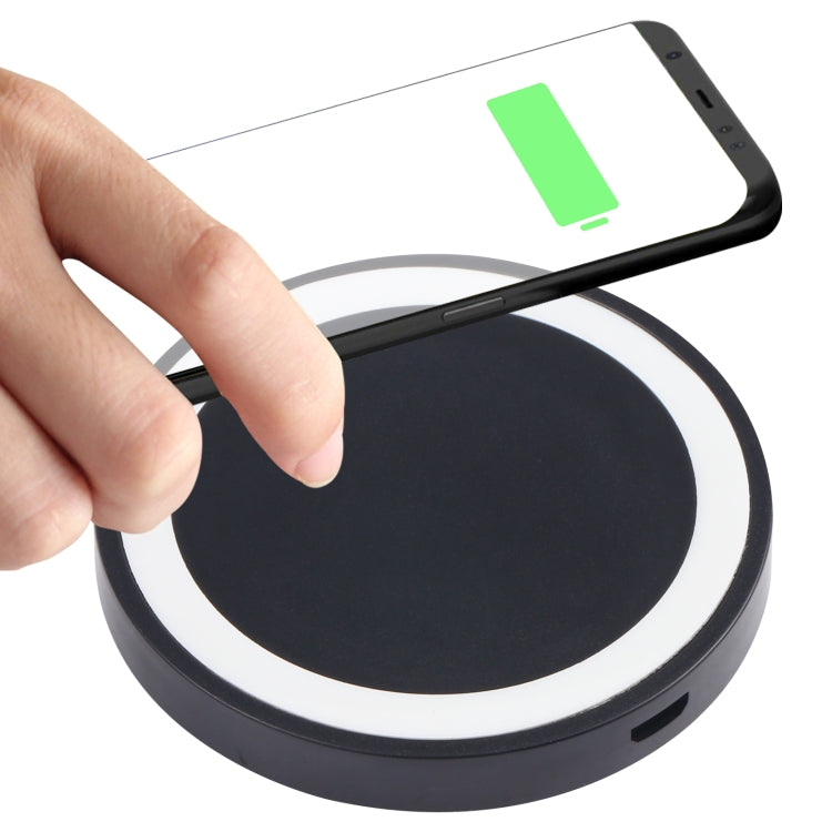 Universal QI Standard Round Wireless Charging Pad (White + Red), White,... Black + White Black + White