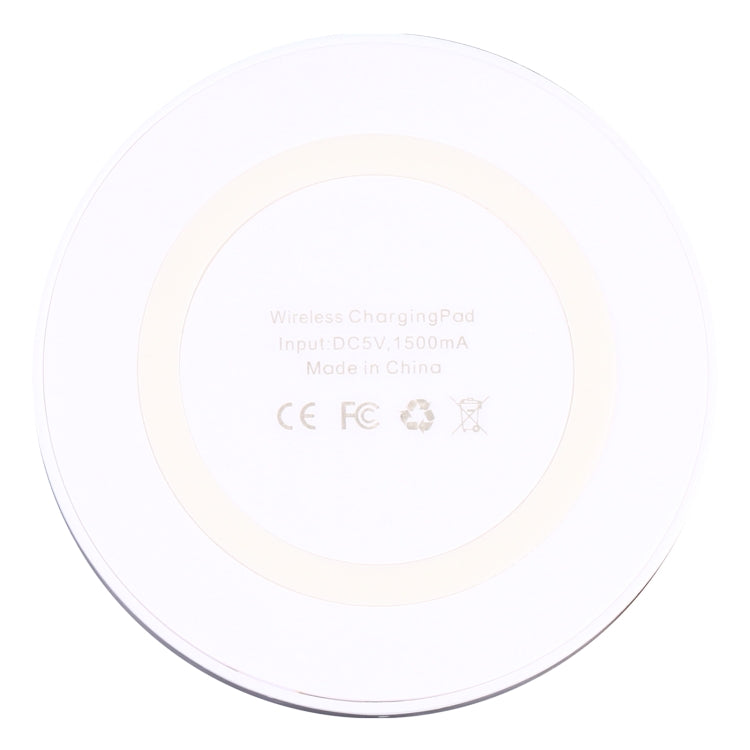 Universal QI Standard Round Wireless Charging Pad (White + Red), White,...