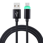 1m Woven Style Micro USB to USB 2.0 Data Sync Cable with LED Indicator Light – Durable Build, Easy to Use