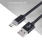 1m Woven Style Micro USB to USB 2.0 Data Sync Cable with LED Indicator Light – Durable Build, Easy to Use