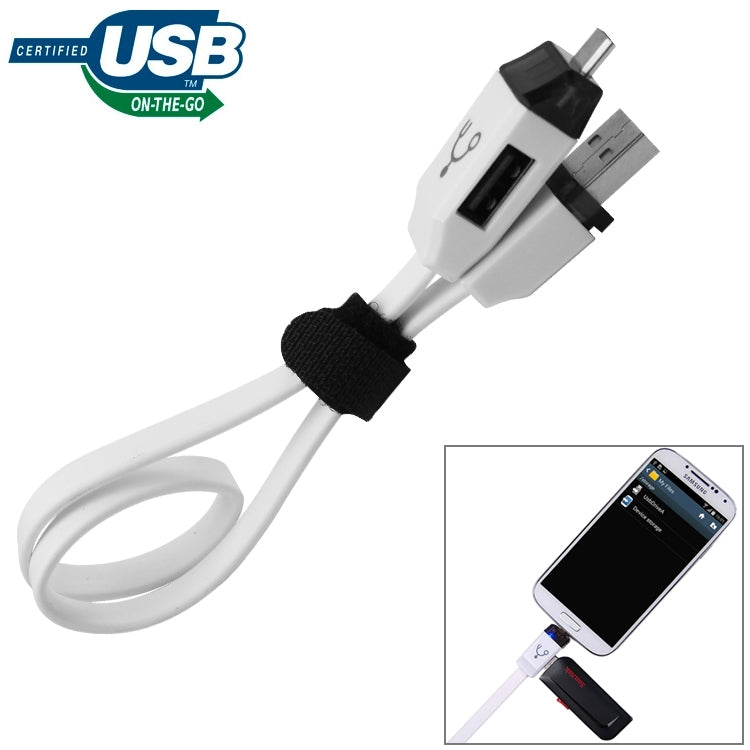 OTG-Y-01 USB 2.0 Male to Micro USB Male + USB Female OTG Charging Data Cable for Android Phones / Tablets with OTG Function, Length: 30cm, Length: 30cm – Data Transmission, TPU Length: 30cm
