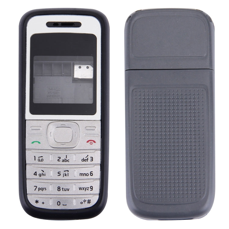 Full Housing Cover (Front Cover + Middle Frame Bezel + Battery Back Cover) for Nokia 1200 / 1208 / 1209, For Nokia 1200 / 1208 / 1209, For Nokia 1200 For Nokia 1200 1208 1209 Black