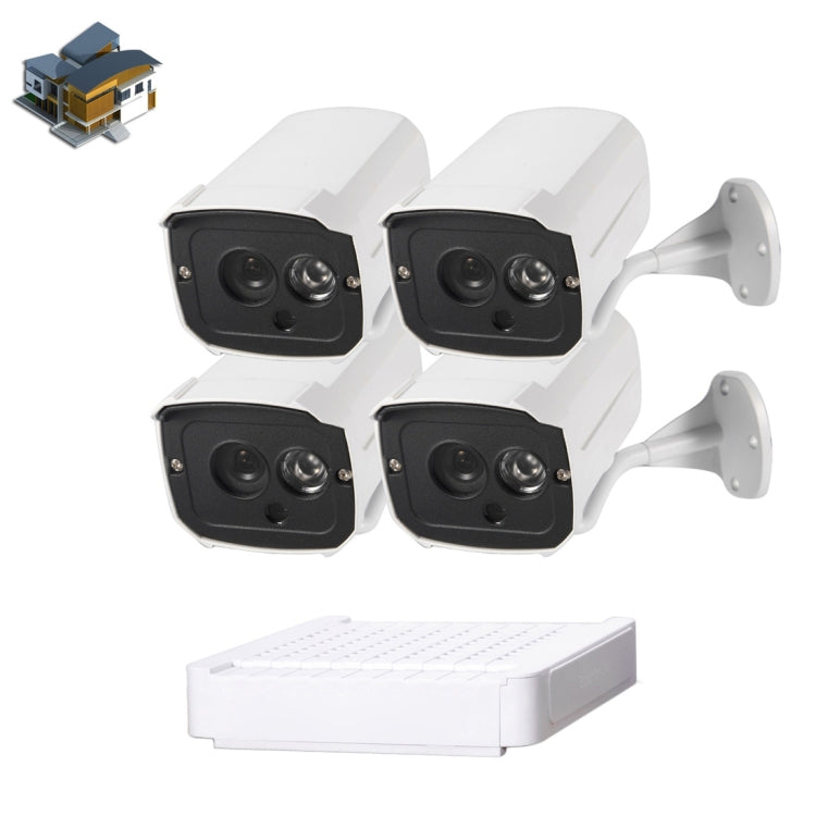 N4B7-Mini/L 4 Ch 720P 1.0 Mega Pixel IP Camera NVR Kit, Support Night Vision / Motion Detection, IR Distance: 20m, N4B7-Mini/L N4B7-Mini L