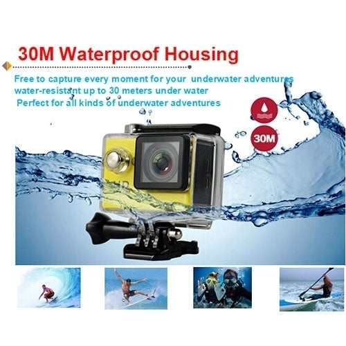 H9 4K Ultra HD1080P 12MP 2 inch LCD Screen WiFi Sports Camera, 170 Degrees Wide Angle Lens, 30m Waterproof, H9 4K (Black) – Waterproof, TPU, 4K