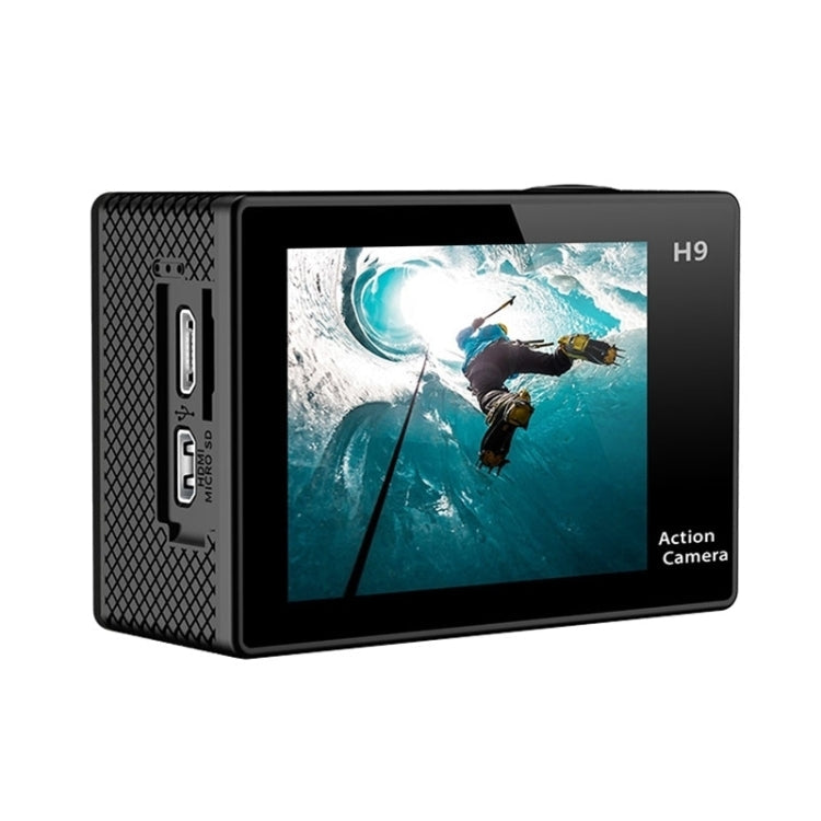 H9 4K Ultra HD1080P 12MP 2 inch LCD Screen WiFi Sports Camera, 170 Degrees Wide Angle Lens, 30m Waterproof, H9 4K (Black) – Waterproof, TPU, 4K