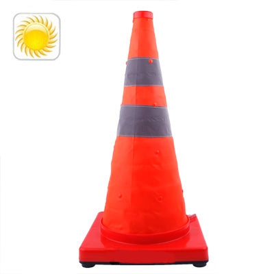 3-LED Solar Lift Traffic Safety Warning Road Cones, Height: 56cm, Height: 56cm Height: 56cm