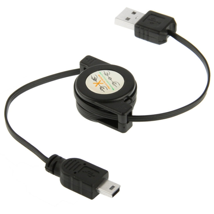USB Retractable Data & Charger Cable for Motorola V3 / Mobile Phone / MP3 / MP4 / Digital Camera / GPS, Length: 10cm (Can be Extended to 80cm), Black, USB 2.0 to Mini 5 Pin, USB 1.1 to Mini 5 Pin – Durable Build, Easy to Use