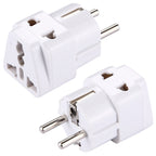 WD-9 Plug Adapter, Travel Power Adaptor with Europe Socket Plug White