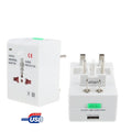 Universal US / EU / AU / UK Travel AC Power Adaptor Plug with USB Charger Socket, With USB Port With USB Port