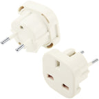 High Quality UK Plug to EU Plug AC Wall Universal Travel Power Socket Plug Adaptor White