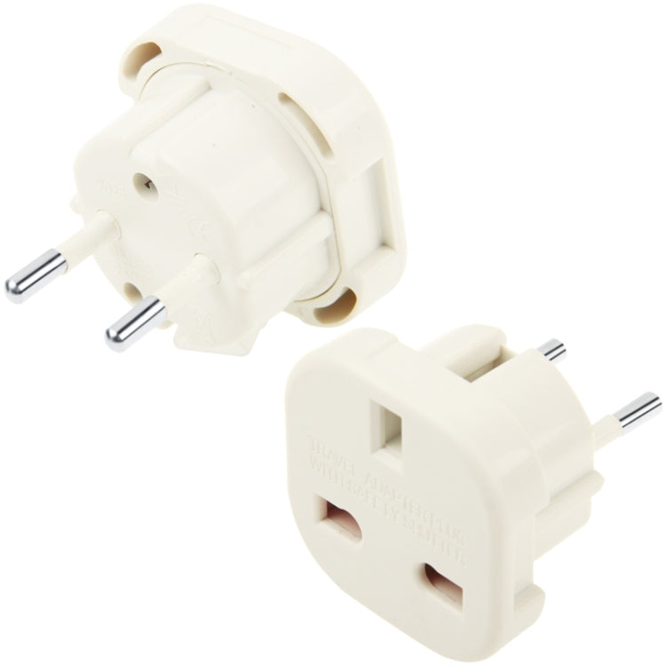 High Quality UK Plug to EU Plug AC Wall Universal Travel Power Socket Plug Adaptor White