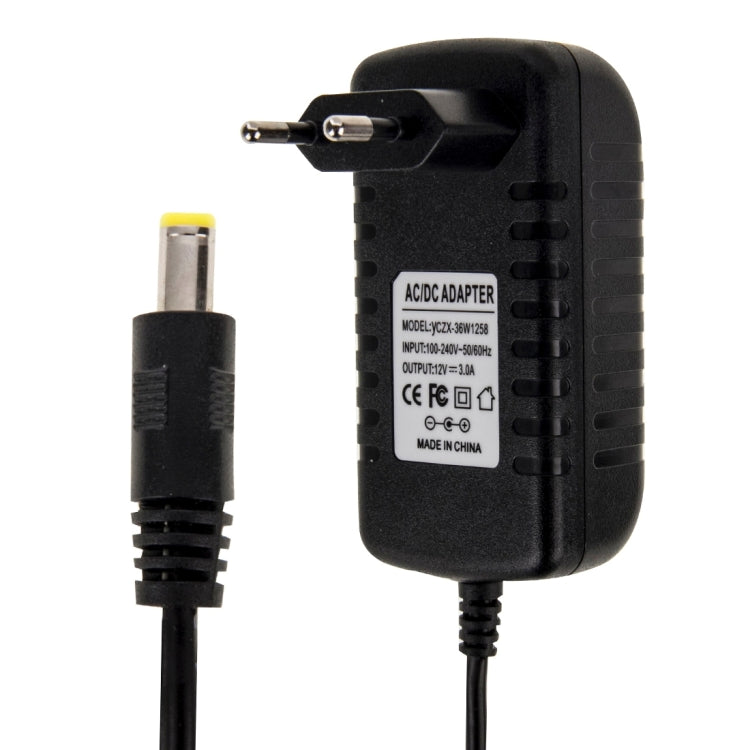 EU Plug AC 100-240V to DC 12V 3A Power Adapter, Tips: 5.5 x 2.1mm, Cable Length: about 1.2m, EU Plug DC 12V 3A EU Plug DC 12V 3A