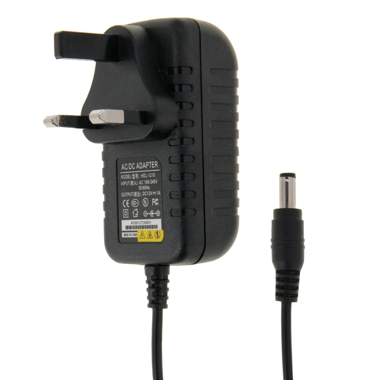 UK Plug AC 100-240V to DC 12V 1A Power Adapter, Tips: 5.5 x 2.1mm, Cable Length: about 90cm, DC 12V 1A, UK Plug DC 12V 1A, UK Plug