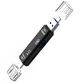 D-188 3 in 1 TF & USB to Micro USB & Type-C Card Reader OTG Adapter Connector – Durable Build, Easy to Use