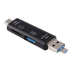 D-188 3 in 1 TF & USB to Micro USB & Type-C Card Reader OTG Adapter Connector – Durable Build, Easy to Use