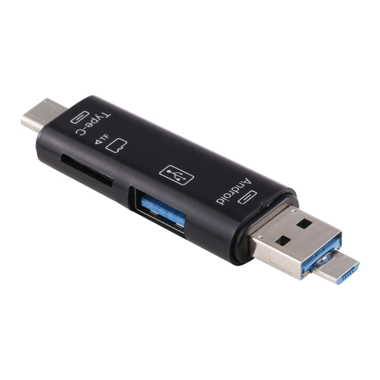 D-188 3 in 1 TF & USB to Micro USB & Type-C Card Reader OTG Adapter Connector – Durable Build, Easy to Use
