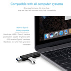 D-188 3 in 1 TF & USB to Micro USB & Type-C Card Reader OTG Adapter Connector – Durable Build, Easy to Use