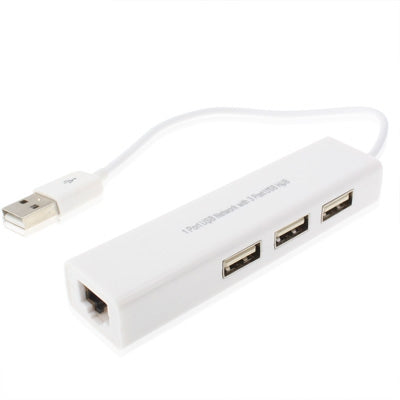 1 Port USB Network With 3 Port USB Hub To Female RJ45 Ethernet Lan Adapter Card, USB 2.0 – Durable Build, Easy to Use USB 2.0