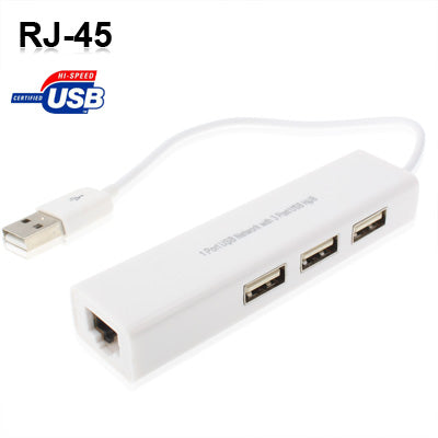1 Port USB Network With 3 Port USB Hub To Female RJ45 Ethernet Lan Adapter Card, USB 2.0 – Durable Build, Easy to Use