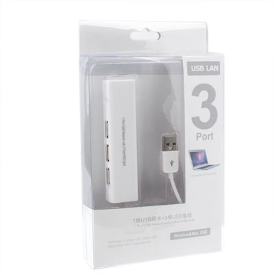 1 Port USB Network With 3 Port USB Hub To Female RJ45 Ethernet Lan Adapter Card, USB 2.0 – Durable Build, Easy to Use