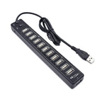 12-Port USB 2.0 HUB，Suitable for Notebook / Netbook – Durable Build, Easy to Use Black