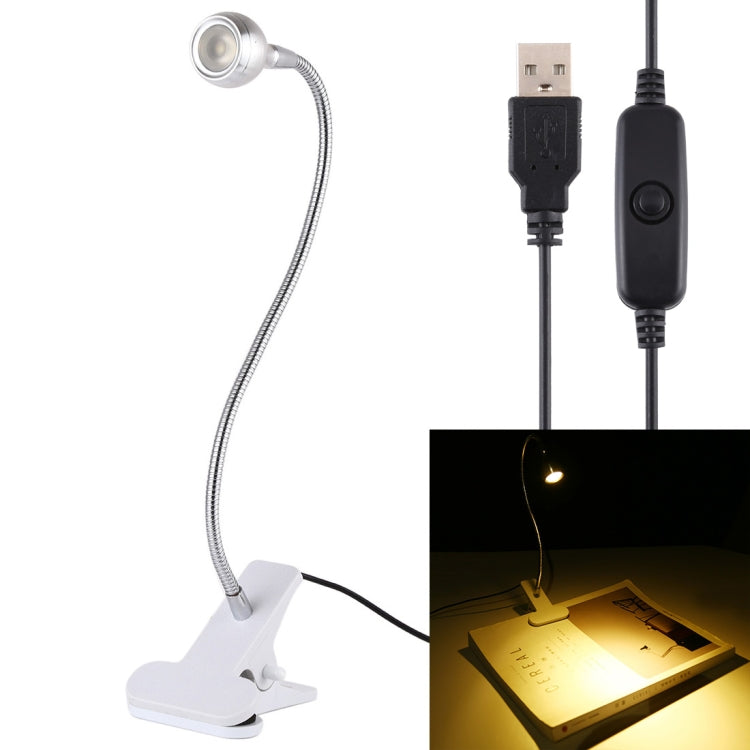 3W 360 Degree Rotation USB Metal Flexible Neck LED Light with Switch & Clip (Warm White Light Silver), S-UL-3119, S-UL-3119A, S-UL-3119B, S-UL-3119S – Aluminum Alloy S-UL-3119S