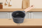 Small Nonstick Saucepan With Wooden Handle For Even Heat Distribution On All Stove Use Cast Aluminum Cookware