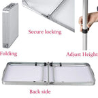 4ft Aluminium Folding Camping Table | 3 Height Settings | 120x60cm