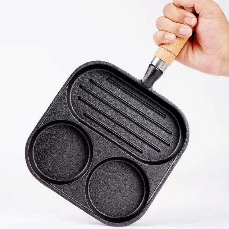 Cast Iron 4-Hole Breakfast Egg Pan – Gas & Induction Compatible | 4 Shape Options Breakfast Egg Pan Option 4