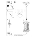 Oriana Wood Natural 1 Light Classic Pendant Ceiling Light