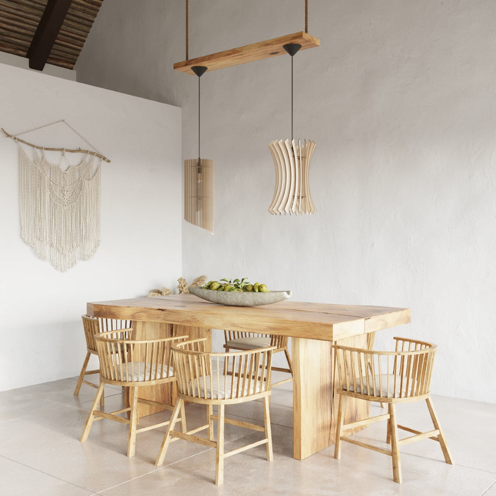 Oriana Wood Natural 1 Light Classic Pendant Ceiling Light